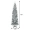 Costway 4.5/6/7.5 Ft Pre-lit Snow Flocked Artificial Pencil Christmas Pine Tree with 150/250/350 LED Lights